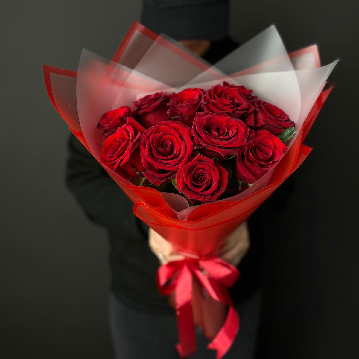 Эквадорская красная роза 40 см