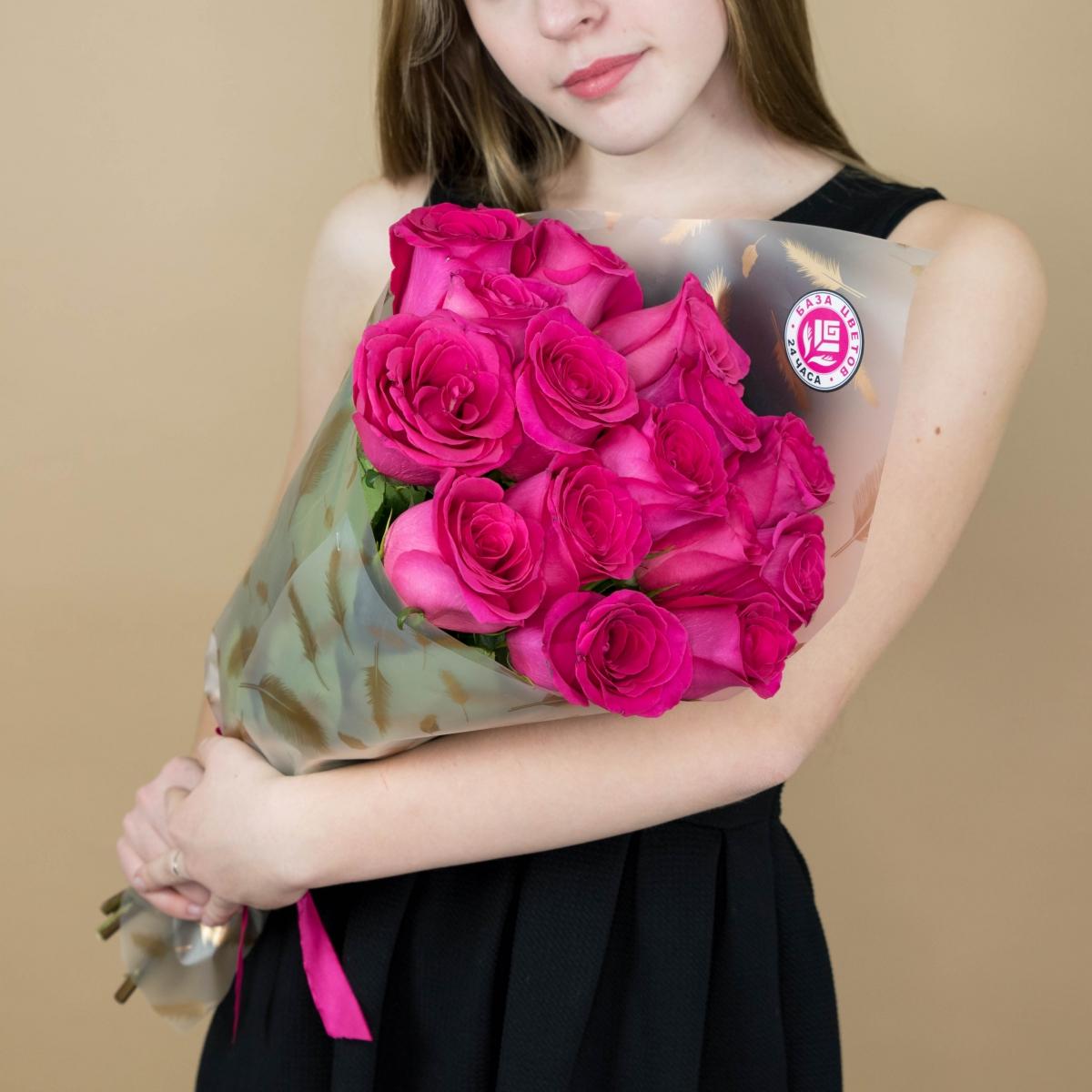 Букет из розовых роз 15 шт 40 см (Эквадор) артикул букета  13936