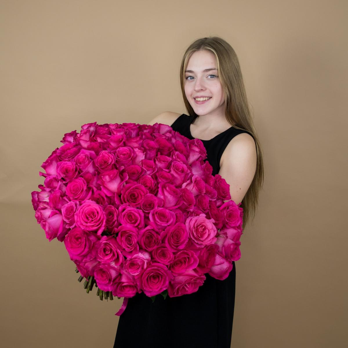 Букет из розовых роз 75 шт. (40 см) артикул  14014argl