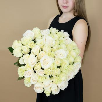 Букет из белых роз 101 шт 40 см (Эквадор) артикул  14430arch