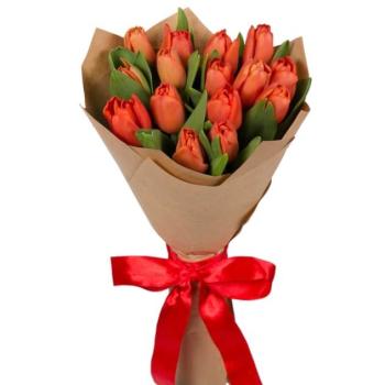 Букет красных тюльпанов 15 шт articul  22568